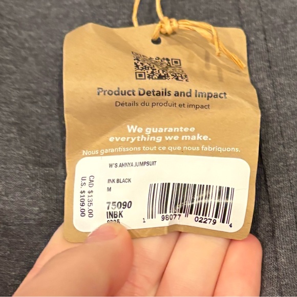 Patagonia Women’s Charcoal Ahnya Jumpsuit in Ink Black - Picture 4 of 7